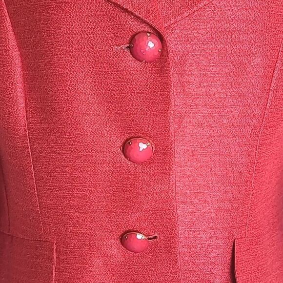 Kasper Red Buttondown Suit Jacket, Size 12 - Picture 4 of 11